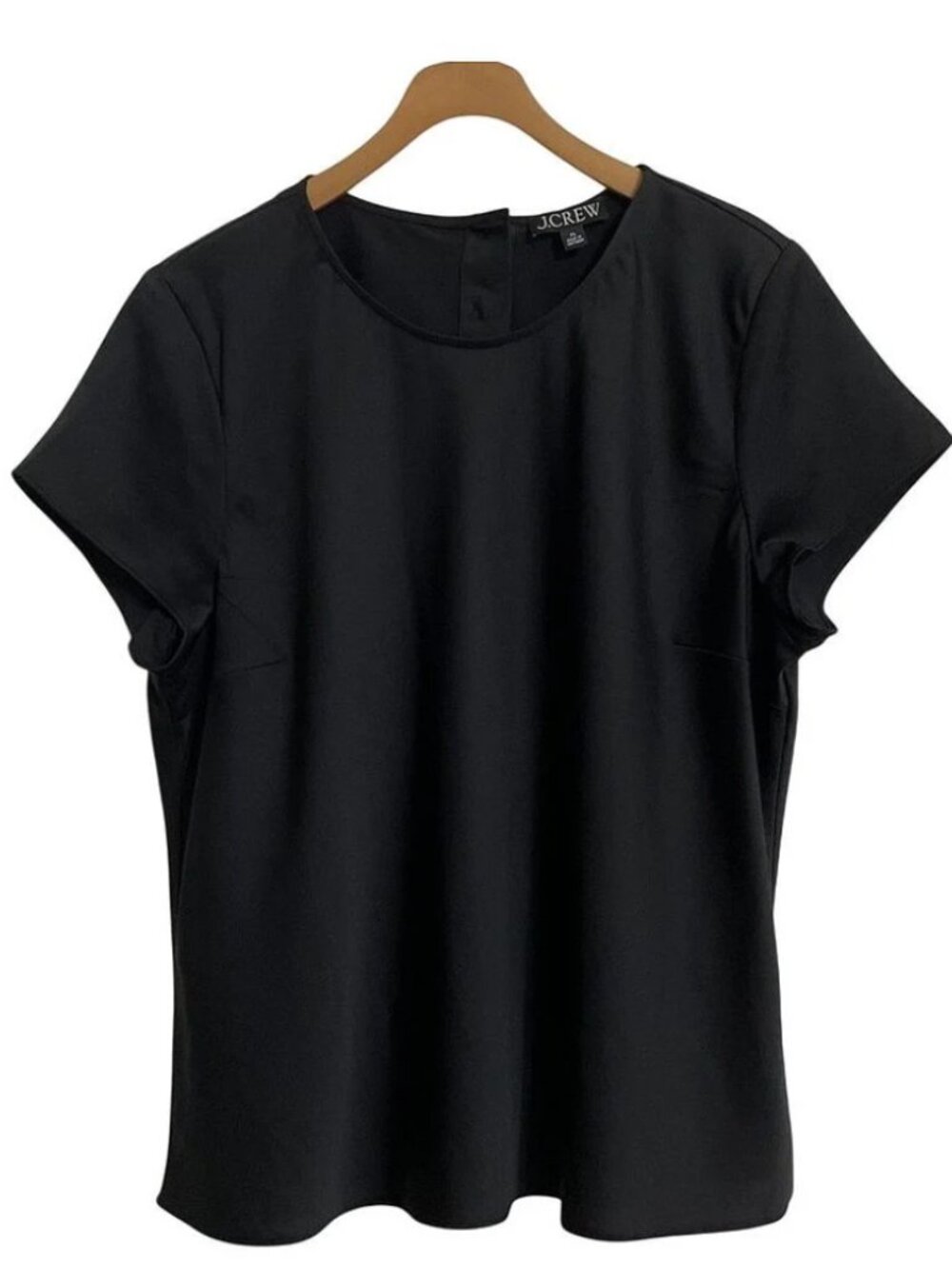 J.Crew Short Sleeve Crew Neck Top in Black Size XL